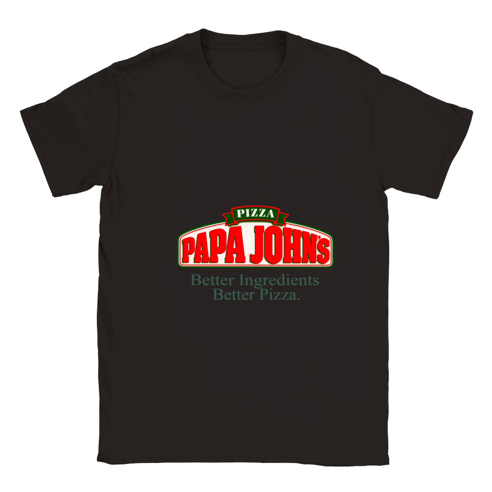 PaPa Johns Black Male's Classic Kids Crewneck T-shirt