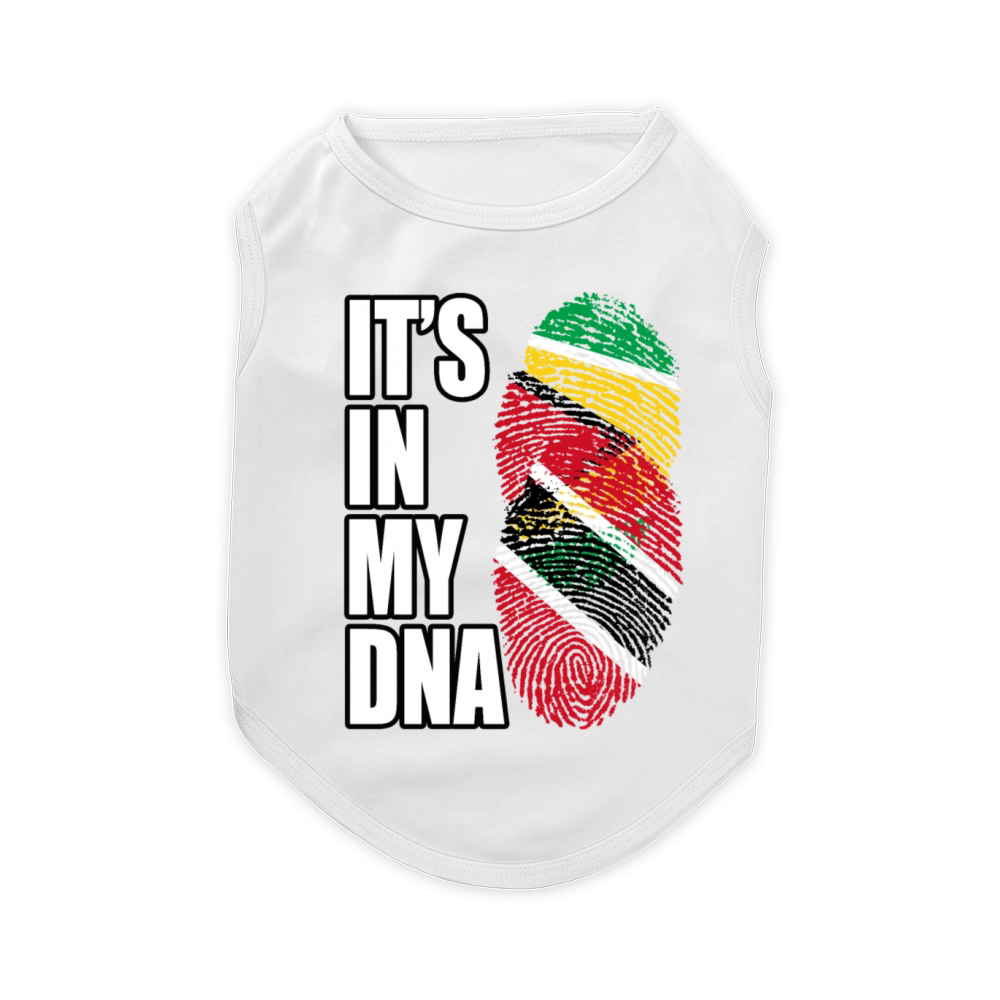 Guyanese And Trinidad Tobago Mix Heritage DNA Flag Pet T-Shirt