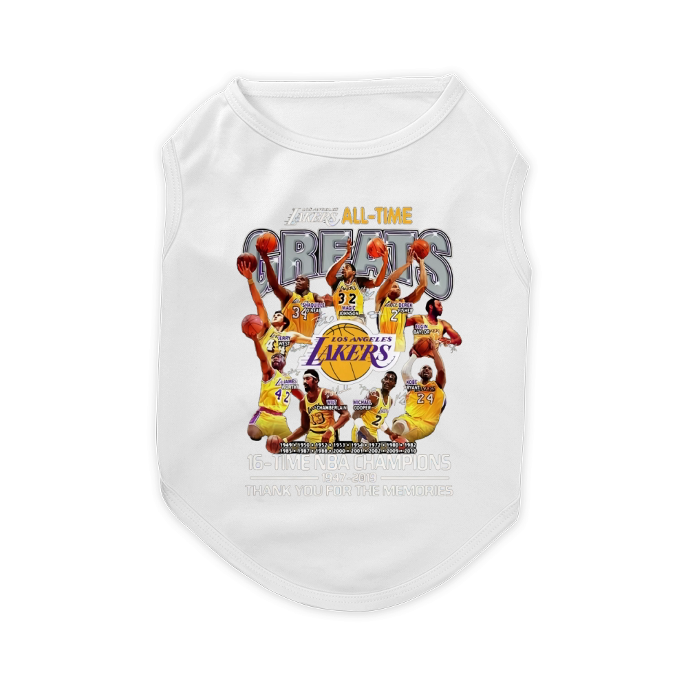 Los Angeles Lakers all time 16 time NBA champions Pet T-Shirt