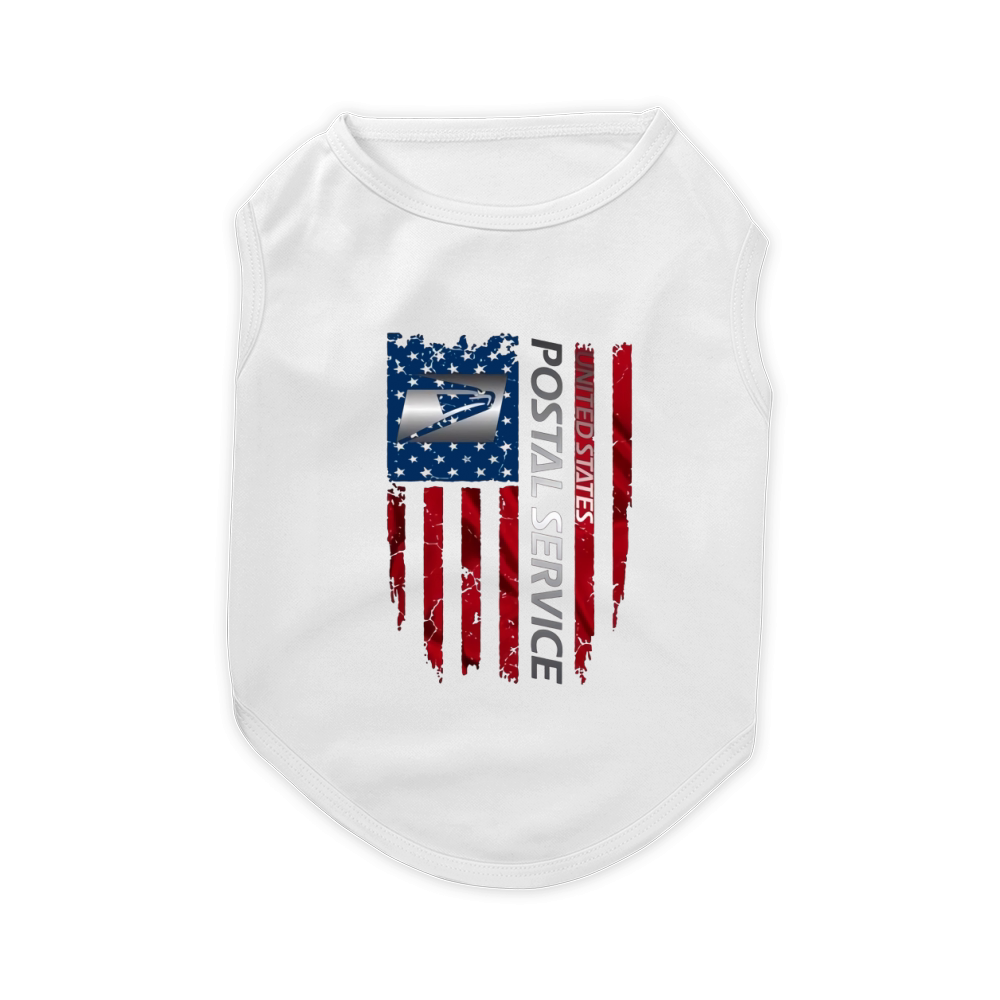 United States Postal Service and American Flag Independence Day Pet T-Shirt