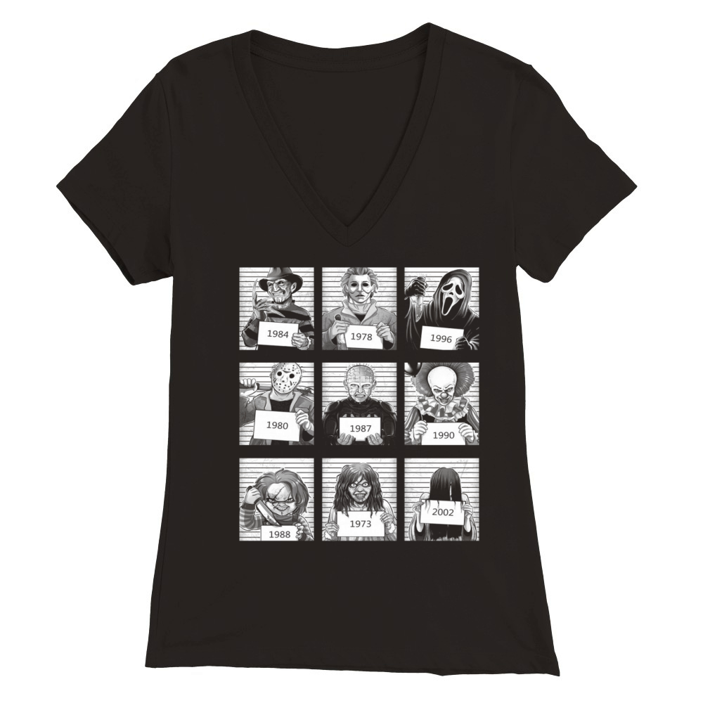 Character Horror Movies 1984 2002 Premium Womens V-Neck T-shirt