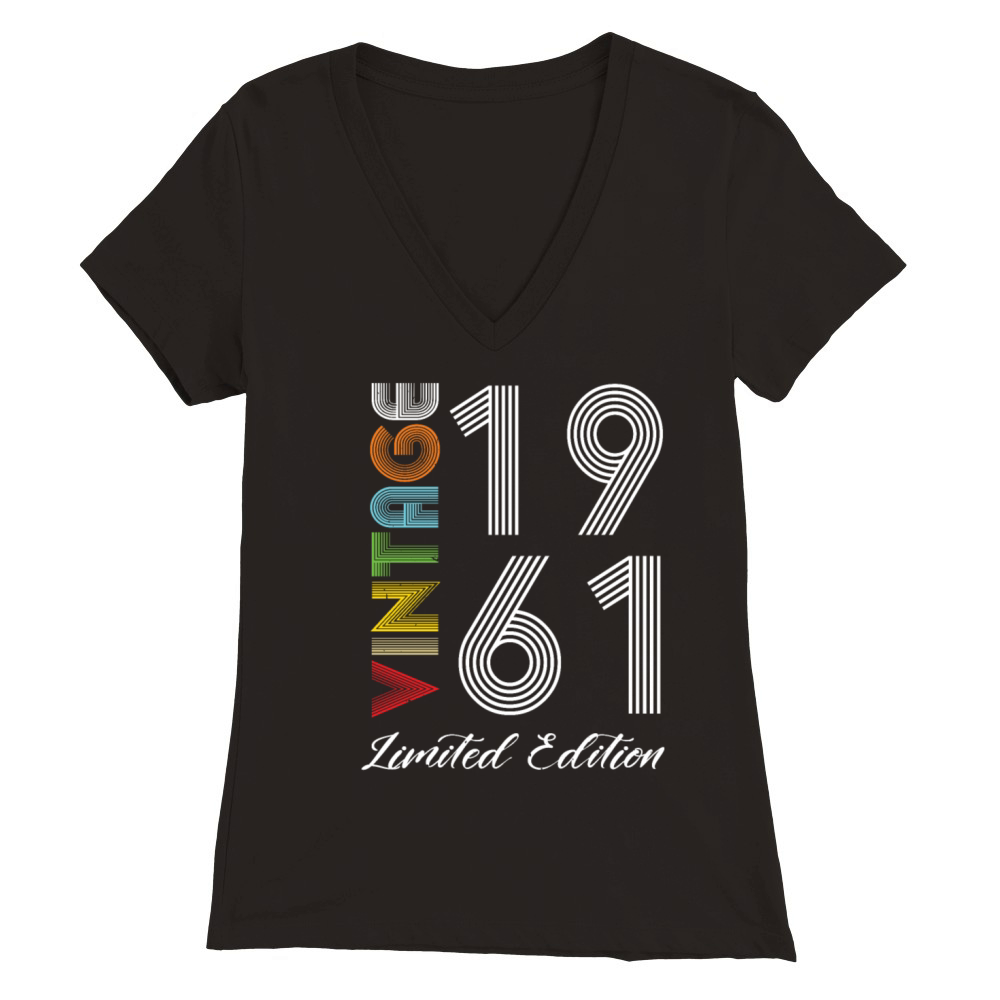 Vintage 1961 Vintage Birthday Retro Vintage Premium Womens V-Neck T-shirt