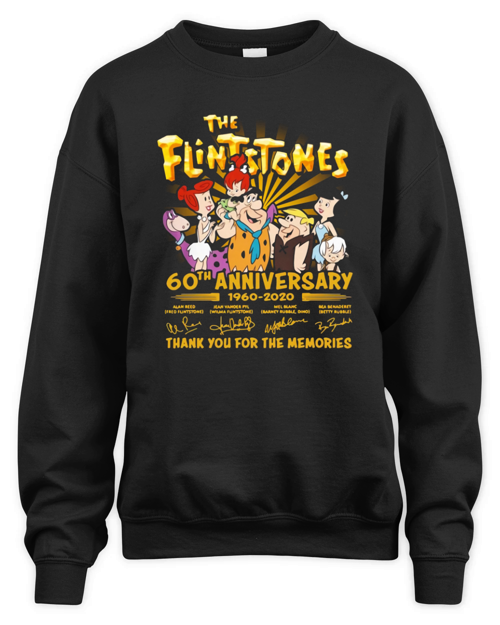 The Flintstones 60th Anniversary 1960 2020 thank you for the memories Unisex Premium Crewneck Sweatshirt