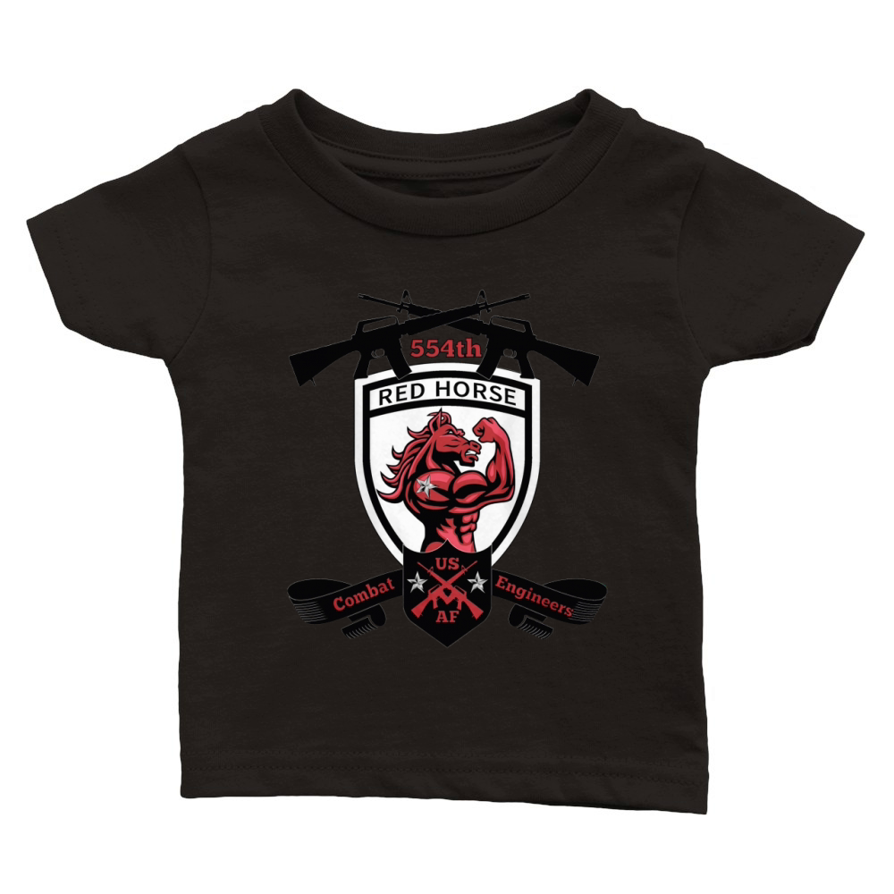 554th REDHORSE - Combat Engineers Classic Baby Crewneck T-shirt