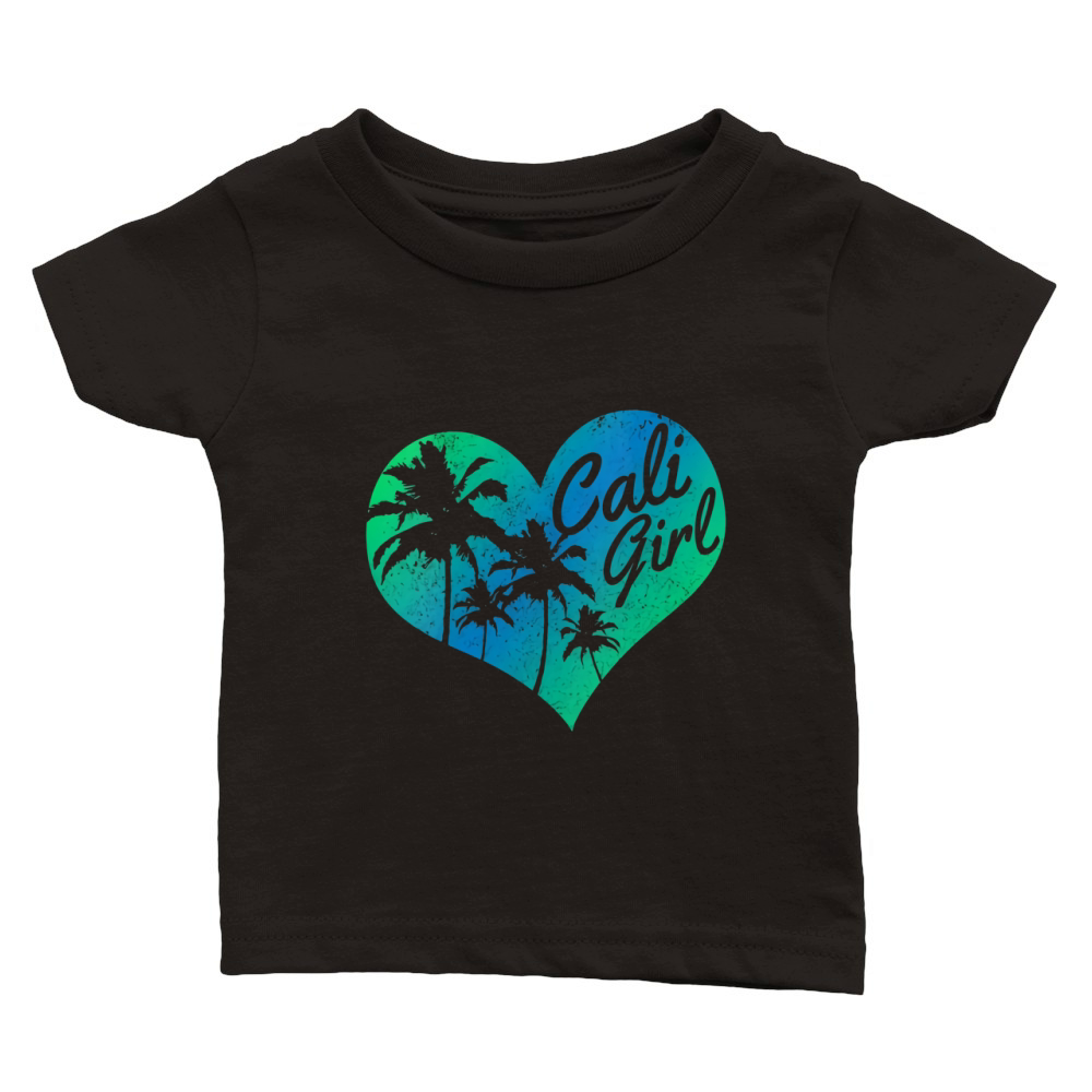 Cali Girl Vintage California Heart Palm Trees Summer Gift Classic Baby Crewneck T-shirt