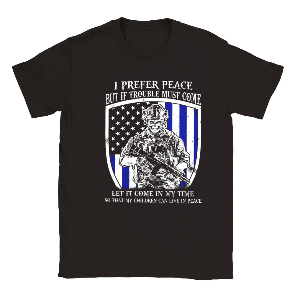 Veteran - I Prefer Peace But If Trouble Must Come ! Classic Kids Crewneck T-shirt