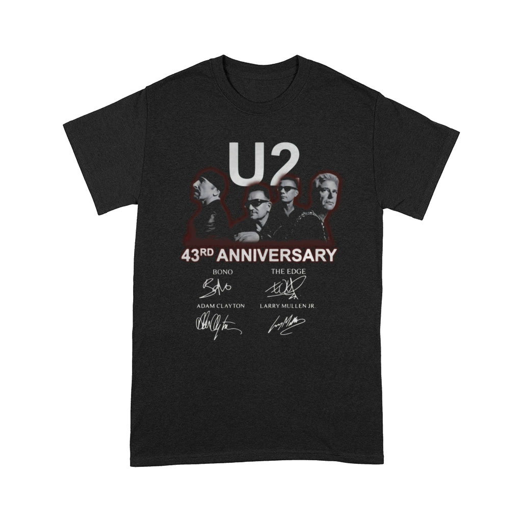 U2 43rd anniversary signatures Bono The Edge Adam Clayton shirt Comfort T-shirt