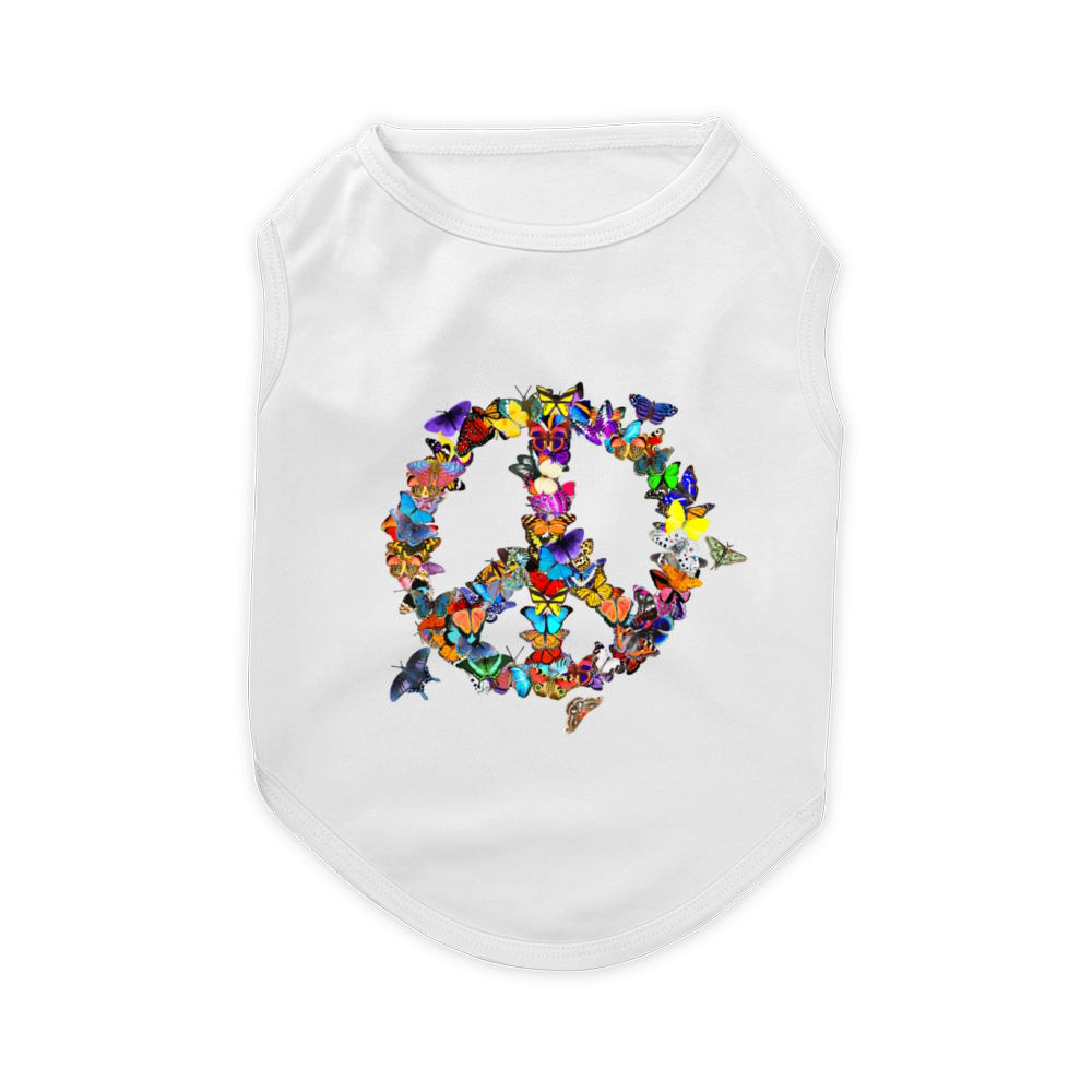 Butterfly Peace Sign Retro 60's 70's Colorful Butt Pet T-Shirt