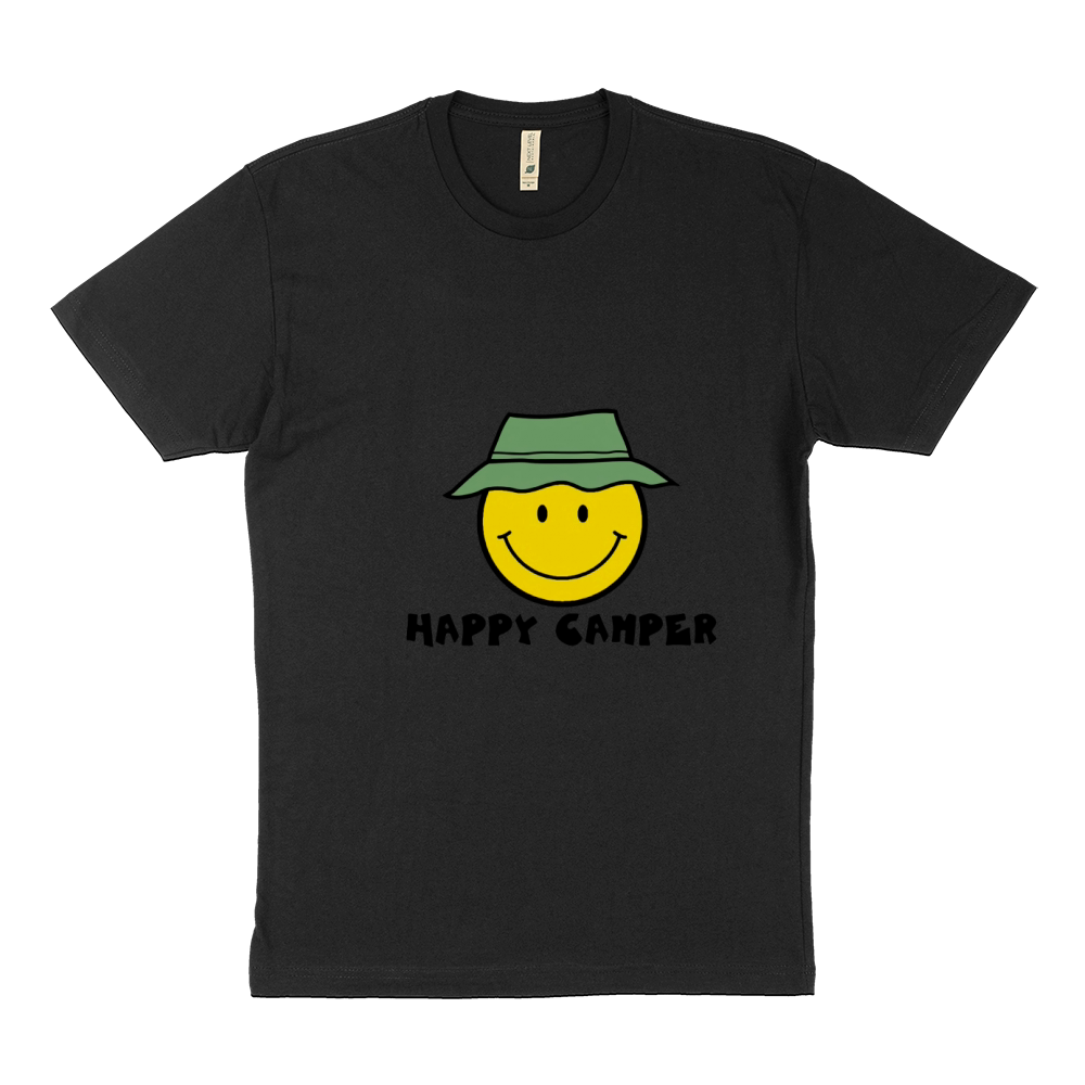 Happy Camper Camping Smiley Face Sustainable T-Shirt