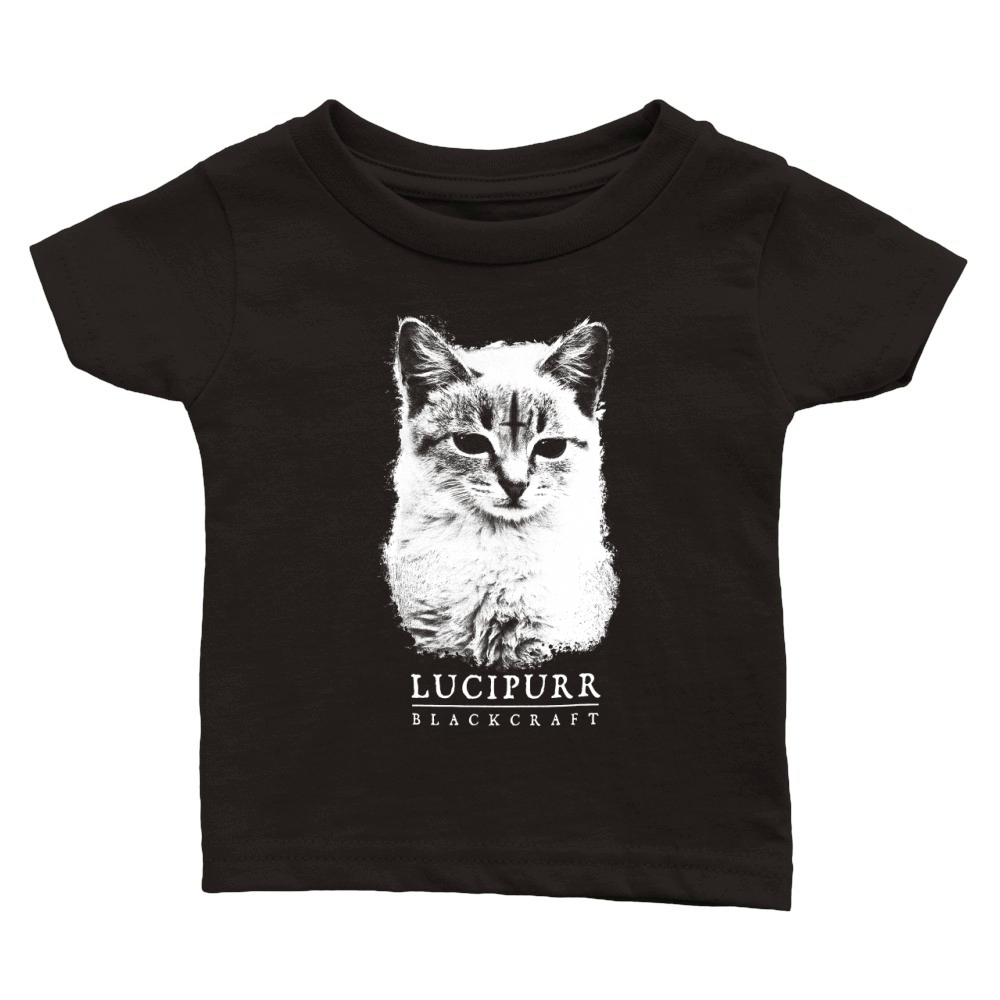 Lucipurr black craft cat Classic Baby Crewneck T-shirt
