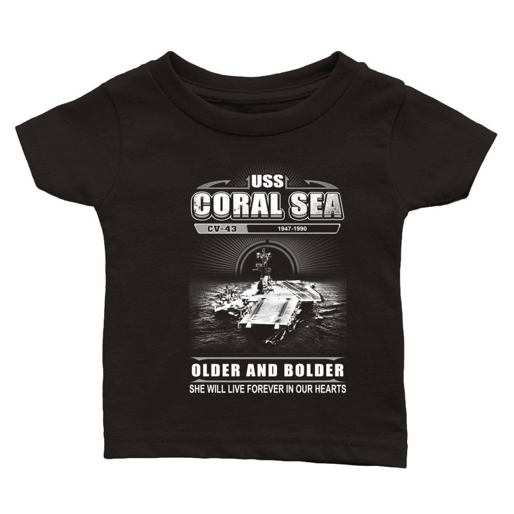 USS Coral Sea- Older And Bolder Classic Baby Crewneck T-shirt
