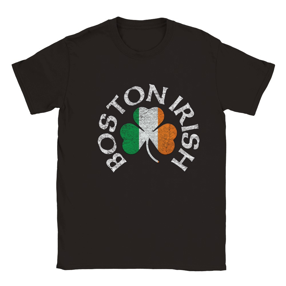 Boston Irish Shamrock Flag Clothing  T-Shirt Classic Kids Crewneck T-shirt