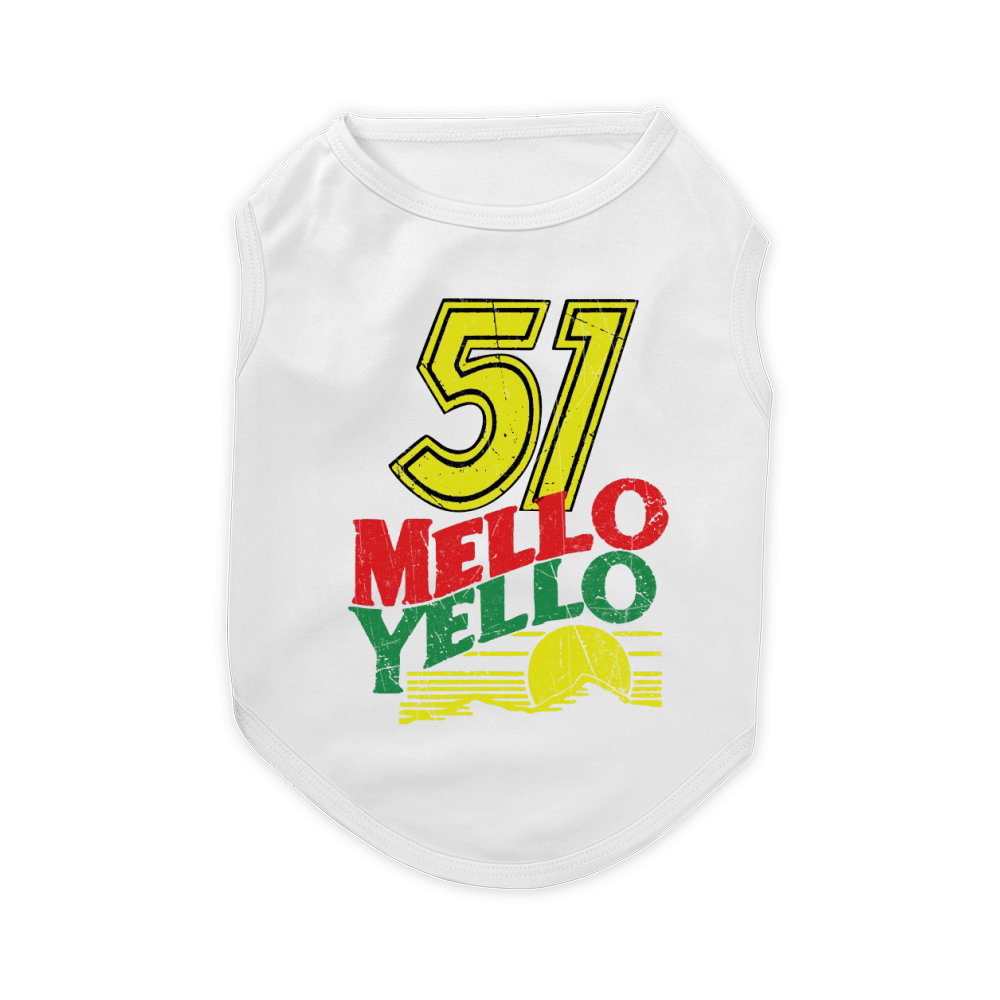 51 MELLO YELLO COLE TRICKLE DISTRESSED T-Shirt Pet T-Shirt