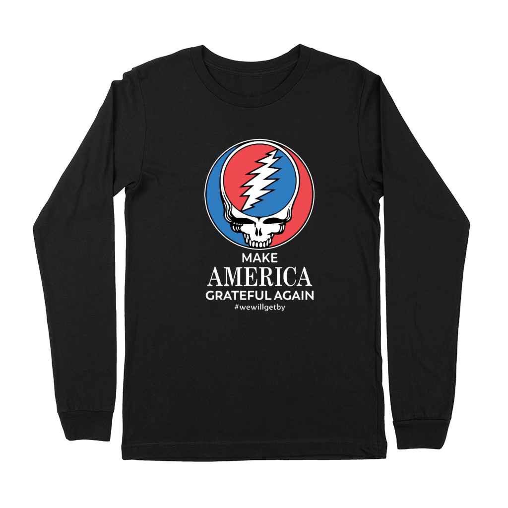Skull make America grateful again we will get by Premium Long Sleeve