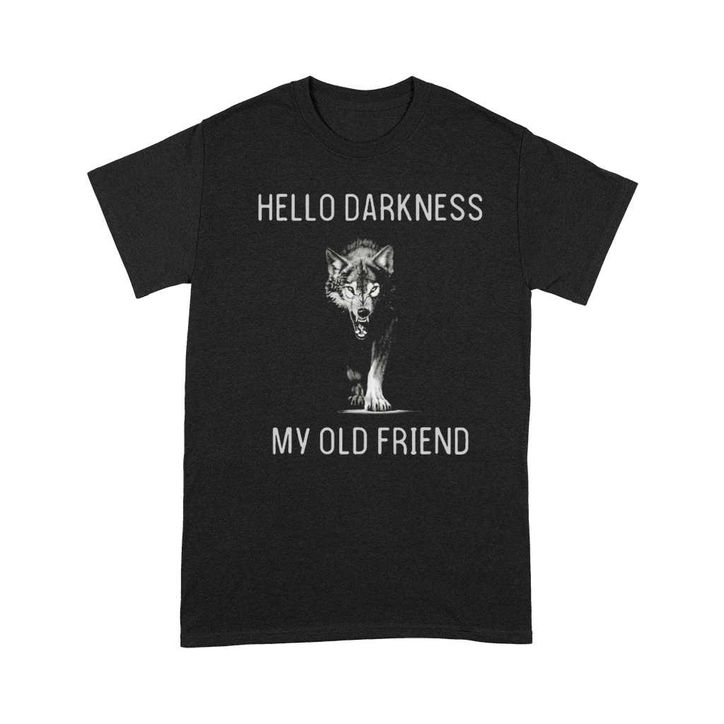 Wolf Hello Darkness My Old Friend Premium T-shirt