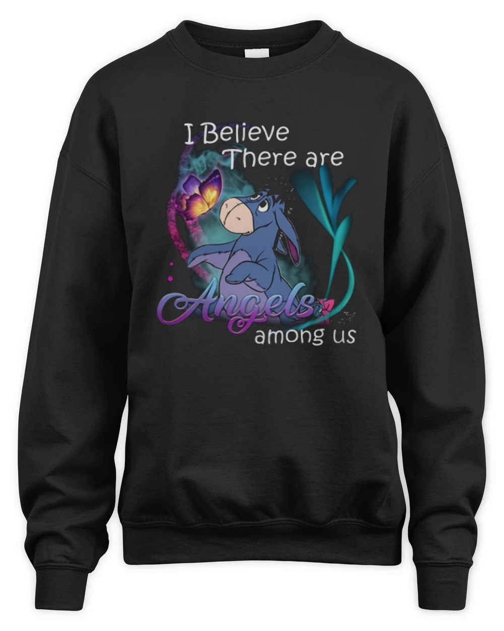 Eeyore I believe there are angels among us shirt Unisex Premium Crewneck Sweatshirt