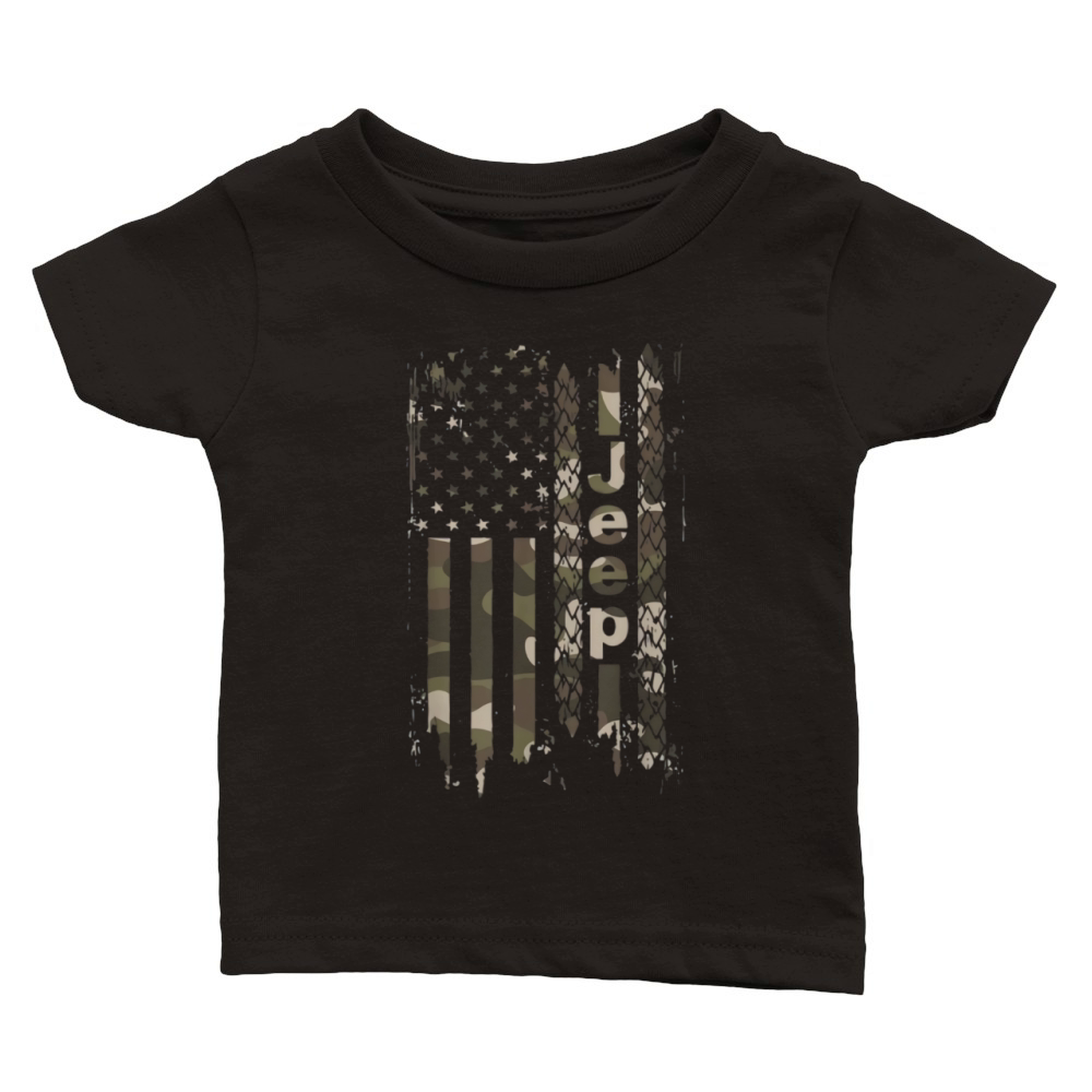 Jeep Camo American Flag Classic Baby Crewneck T-shirt