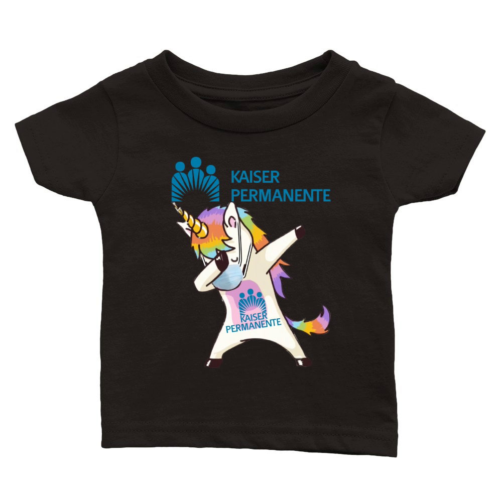Unicorn mask dabbing kaiser permanente shirth Classic Baby Crewneck T-shirt