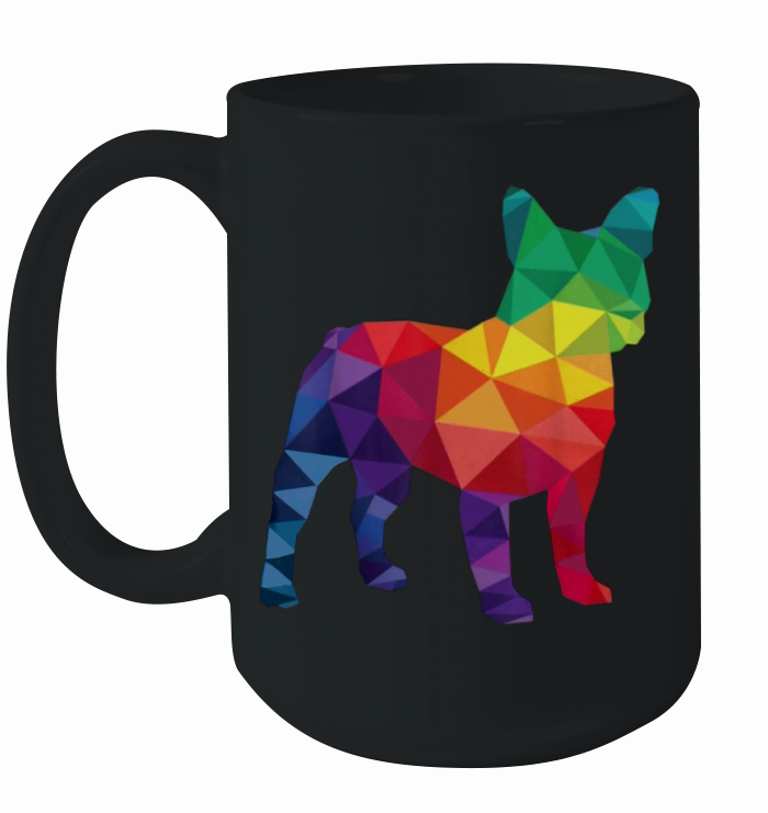French Bulldog Gay Pride LGBT Rainbow Flag LGBTQ Shirt Ceramic Mug