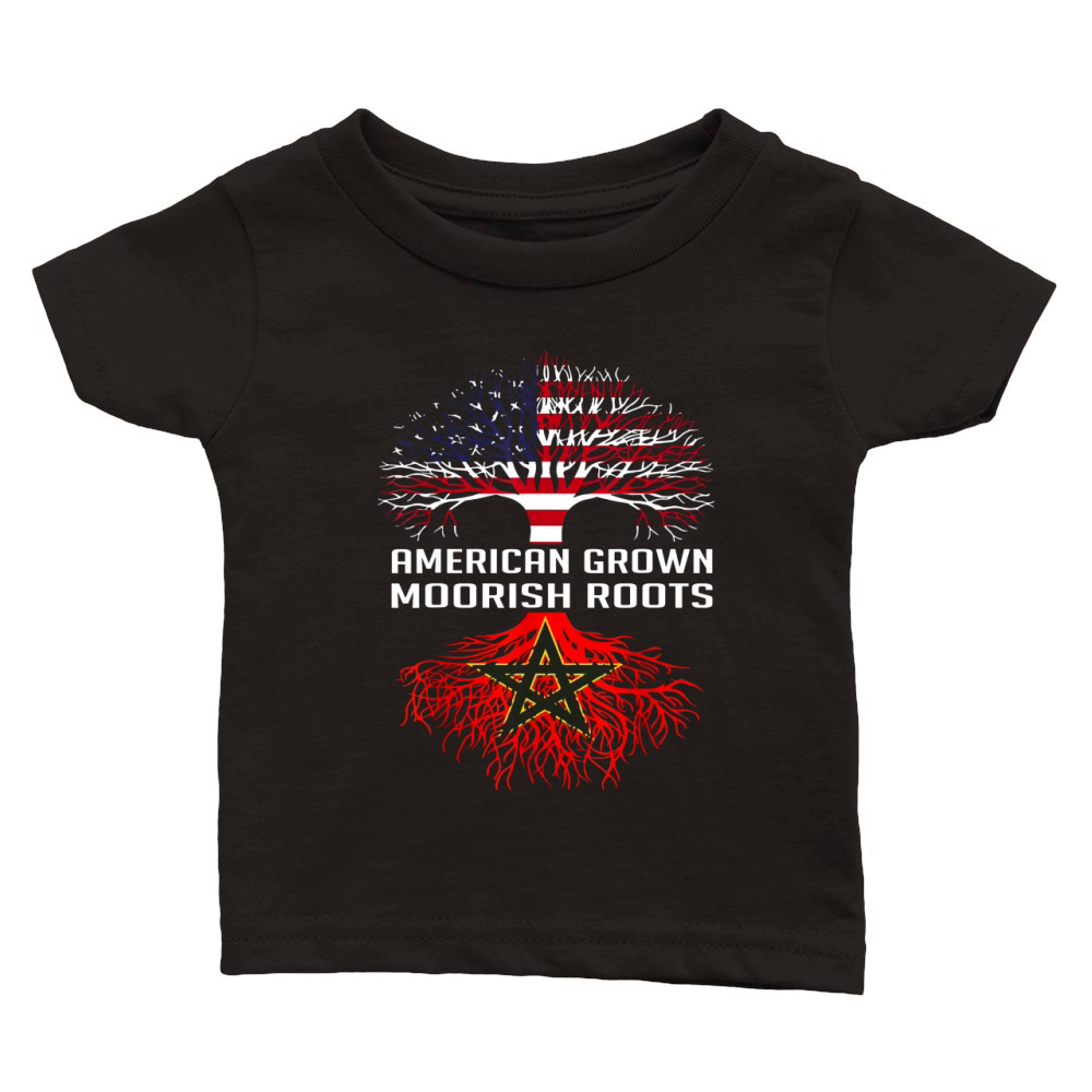 American Grown Moorish Roots Proud Moors Moorish Moroccan Classic Baby Crewneck T-shirt