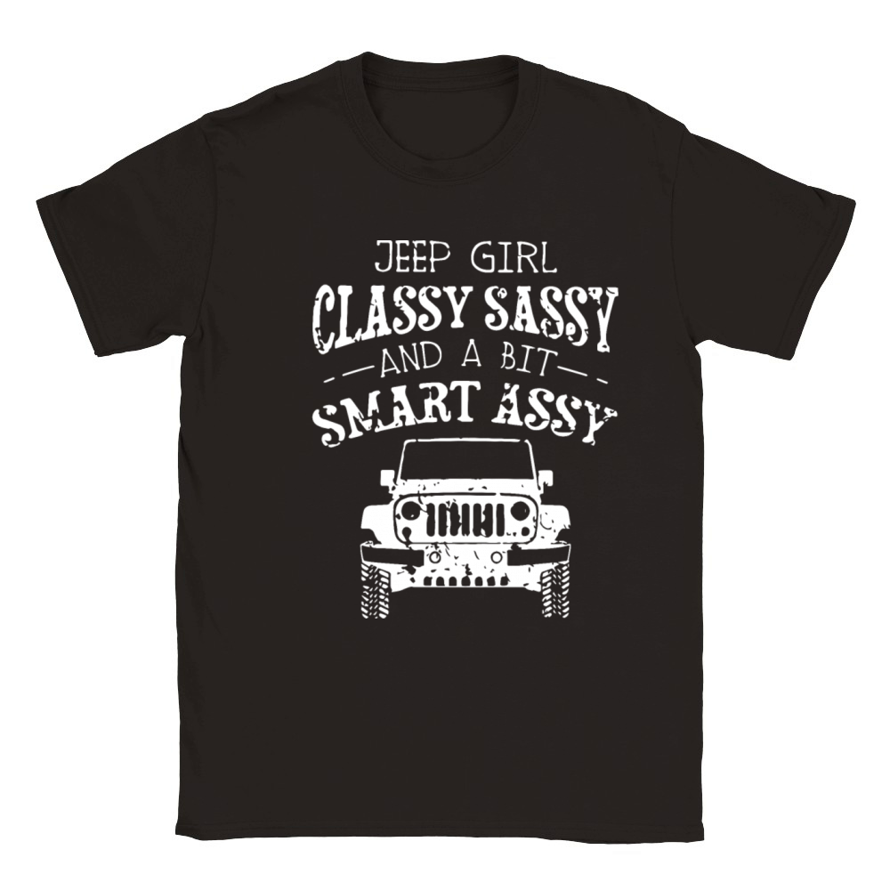 jeep girl classy sassy and a bit smart assy car Classic Kids Crewneck T-shirt