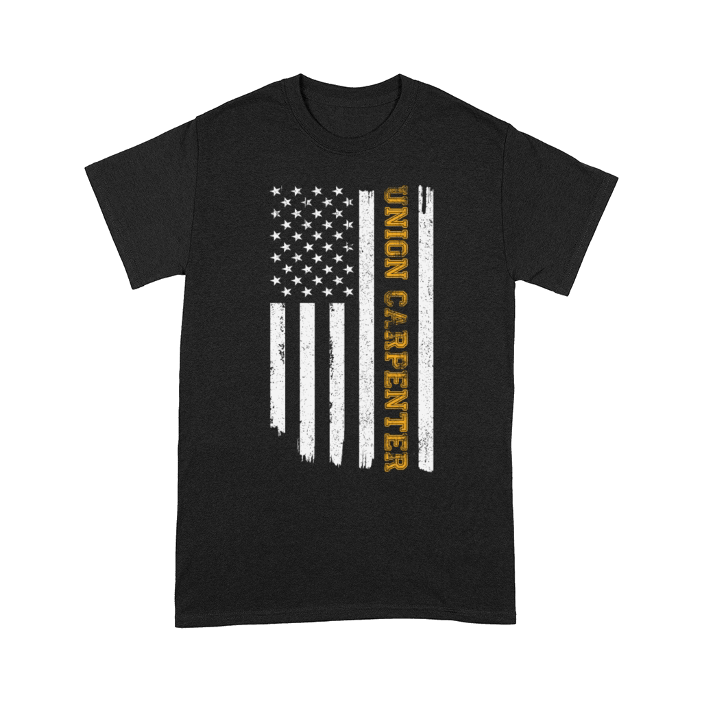 Vintage American USA Flag Union Carpenter Woodwork Comfort T-shirt