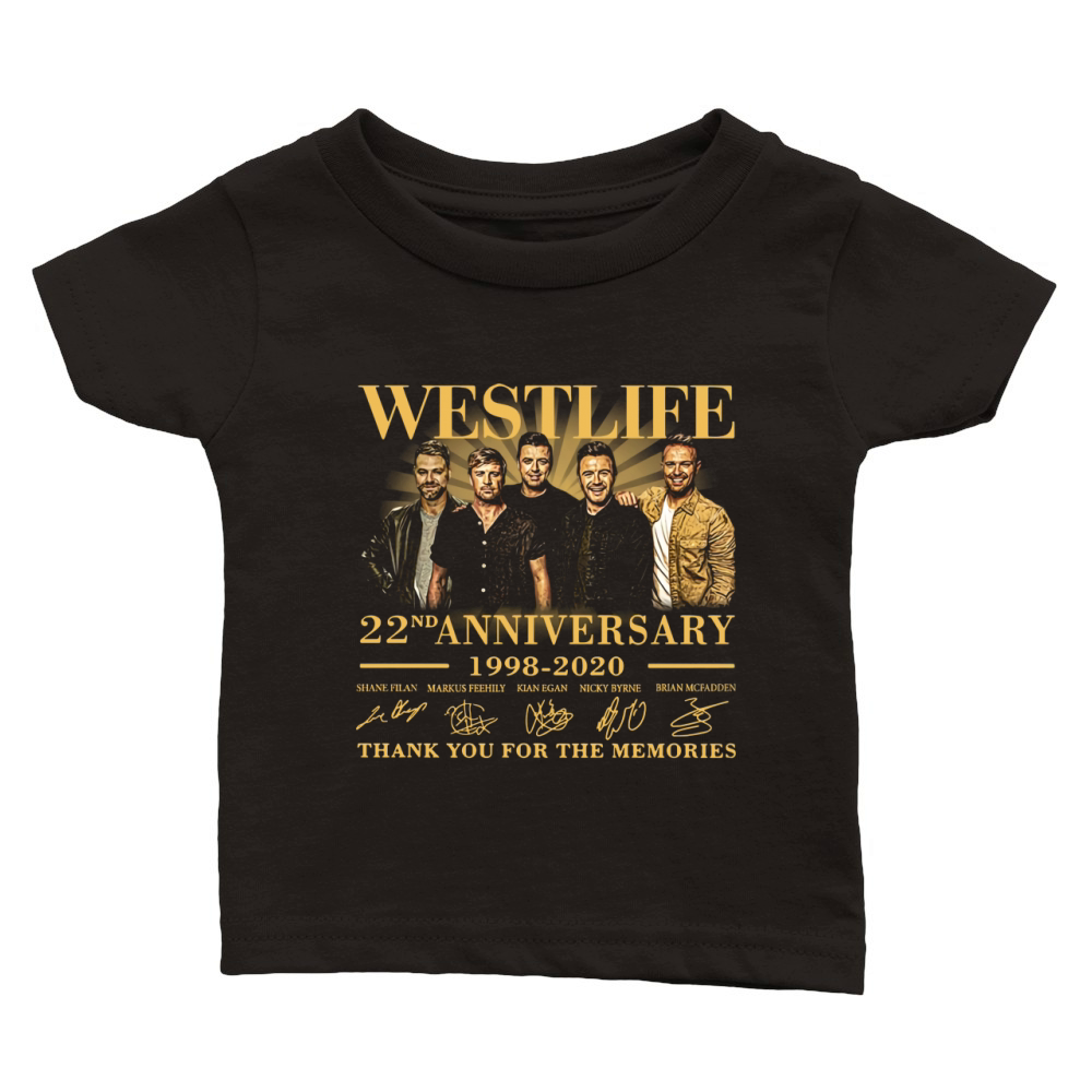 Westlife 22nd Anniversary 1998 2020 thank you for the memories signatures shirt Classic Baby Crewneck T-shirt