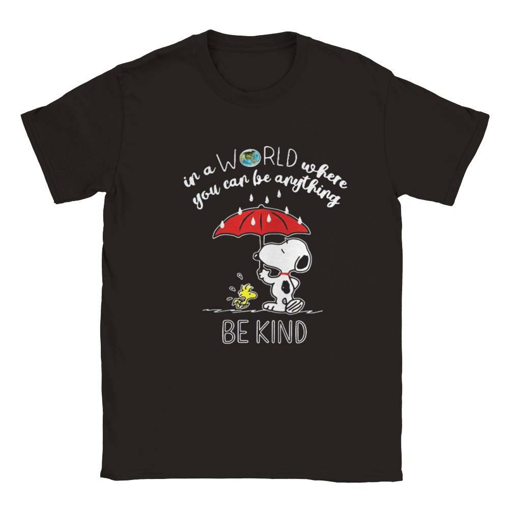 Snoopy In a world where you can be anything be kind Classic Kids Crewneck T-shirt