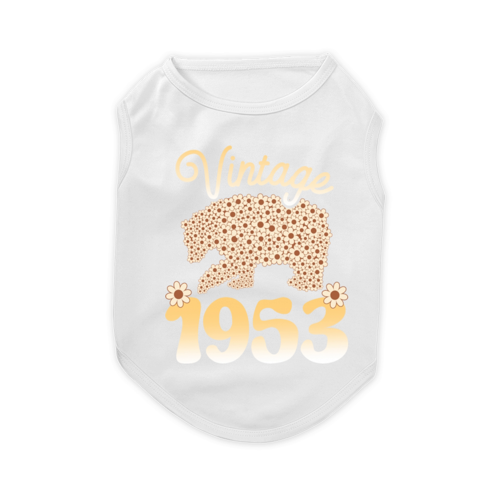 Groovy 70 Years Woman Bear 1953 70th Birthday Pet T-Shirt