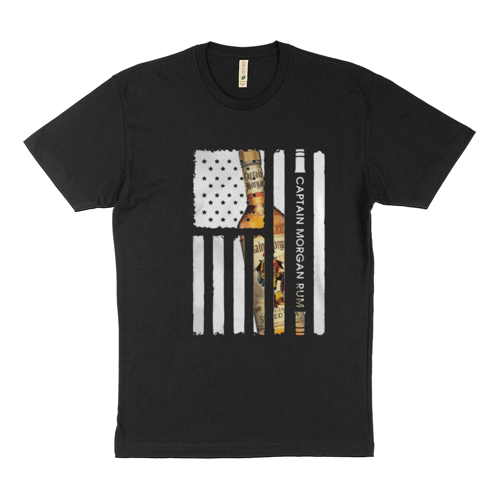Captain Morgan Rum 4th july independence day American flag Sustainable T-Shirt