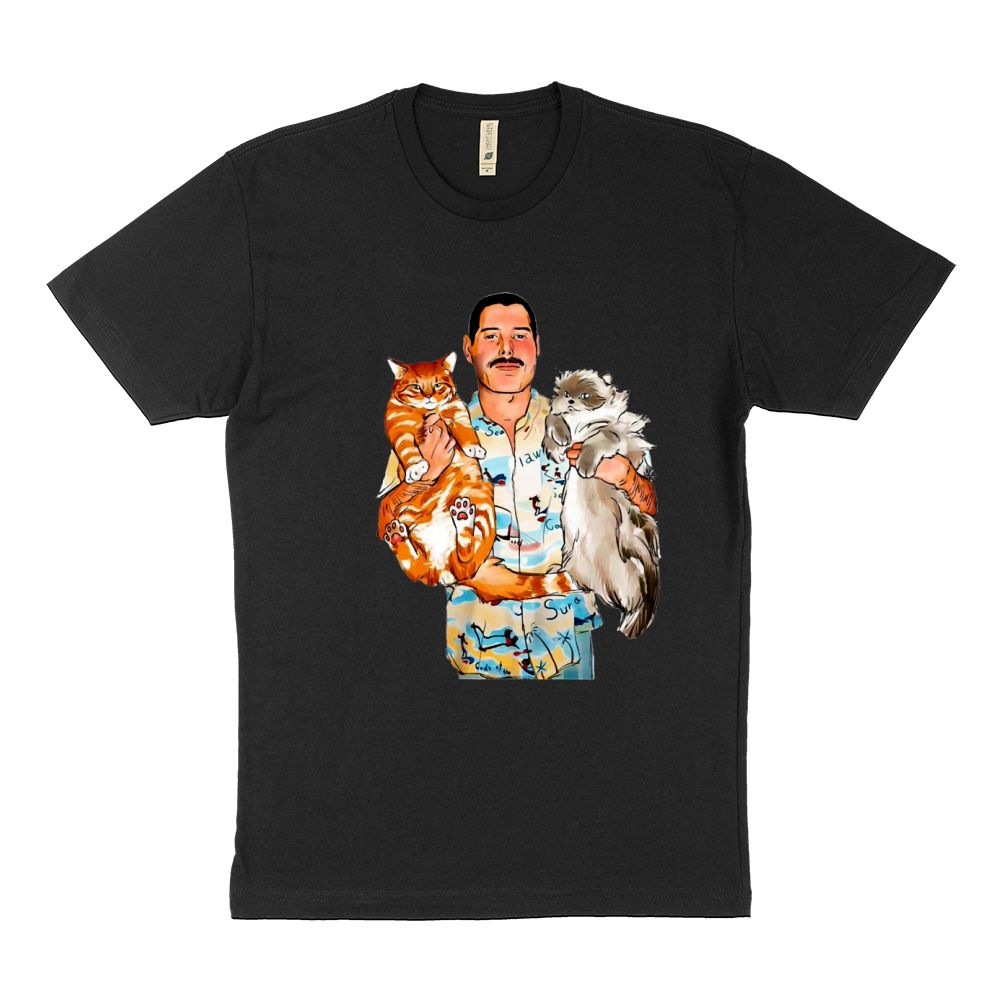 Freddie Mercury hug cats shirt Sustainable T-Shirt