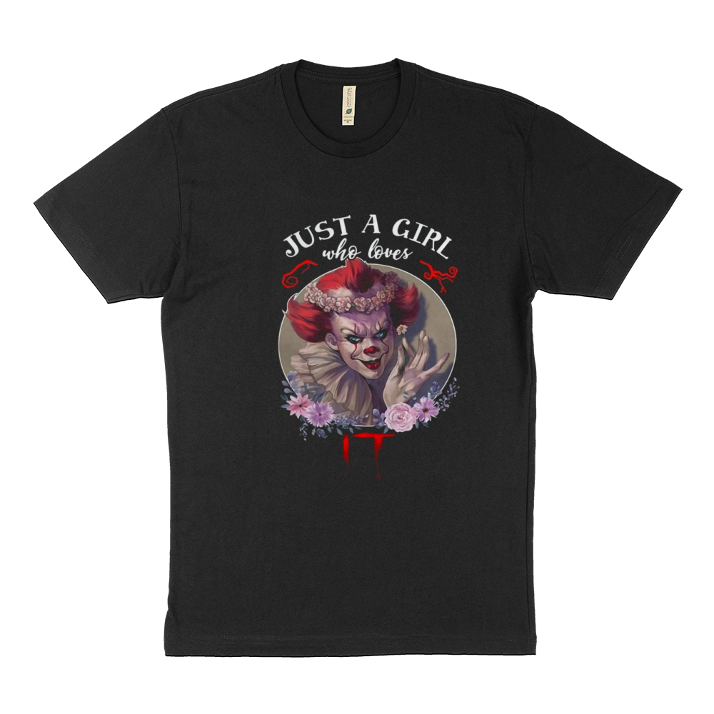 Just a girl who love IT Pennywise floral shirt Sustainable T-Shirt