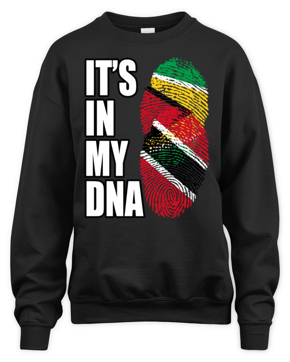 Guyanese And Trinidad Tobago Mix Heritage DNA Flag Unisex Premium Crewneck Sweatshirt