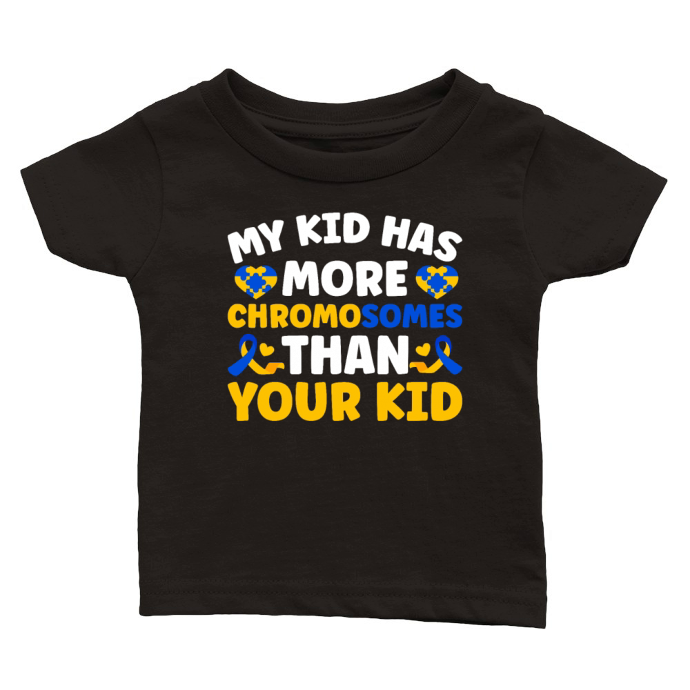 Down Syndrome Awareness Outfit Dad Mom Down Syndro Classic Baby Crewneck T-shirt