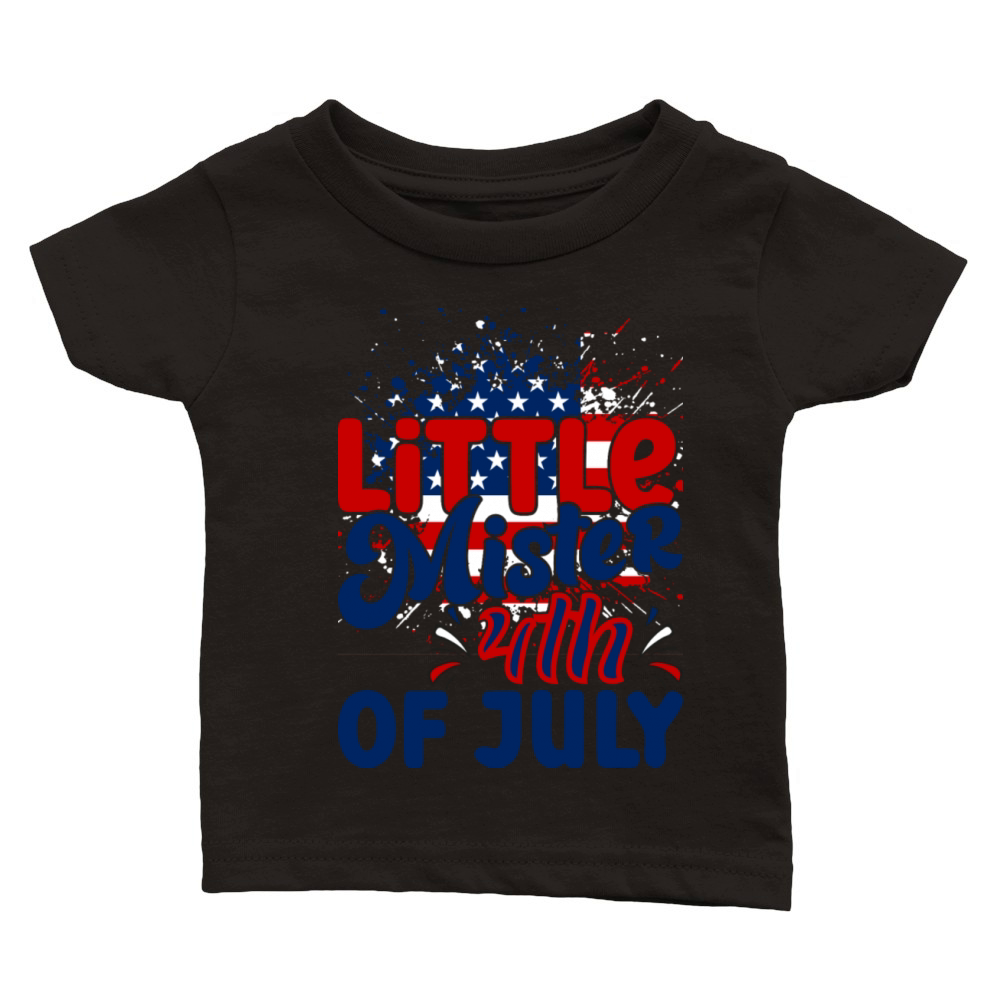Little mister 4th of july Classic Baby Crewneck T-shirt