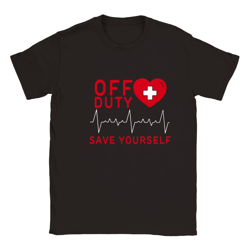 Off Duty Save Yourself Nurse Heartbeat shirt Classic Kids Crewneck T-shirt