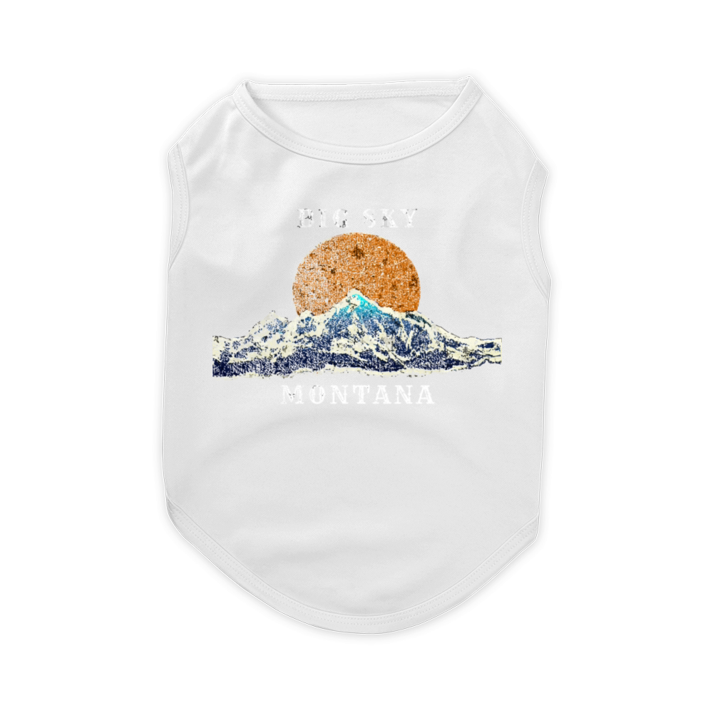 Big Sky Montana With Mountain Scene Pet T-Shirt