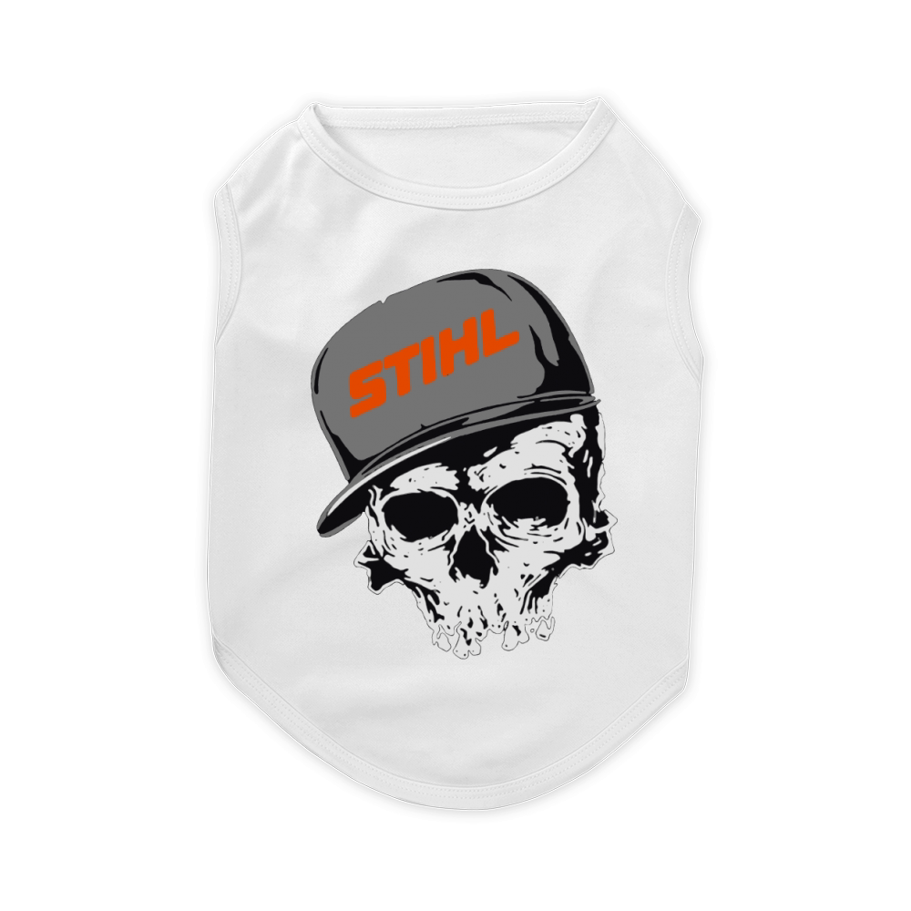 Stihl logo skull hat shirt Pet T-Shirt