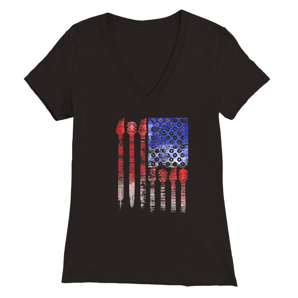 Country Music USA National day Flag Country Music Premium Womens V-Neck T-shirt