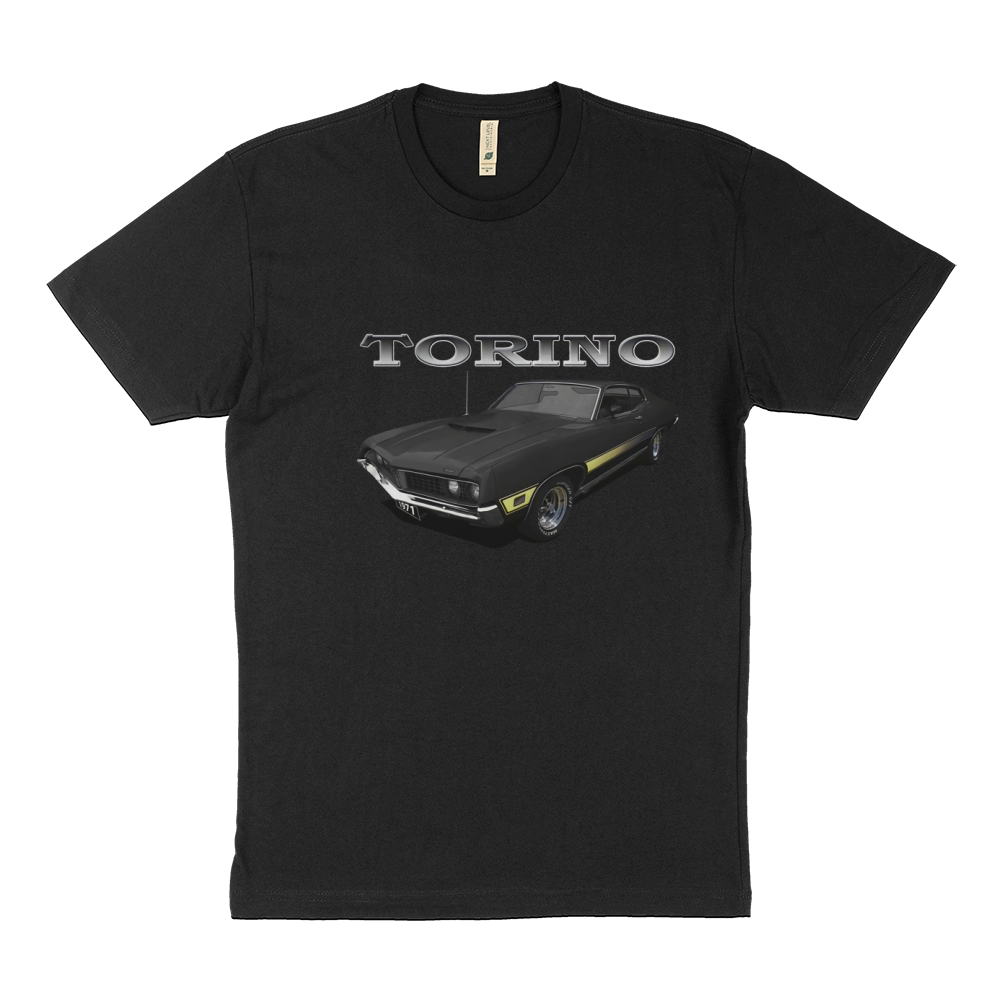 1971 Ford Torino Black Sustainable T-Shirt