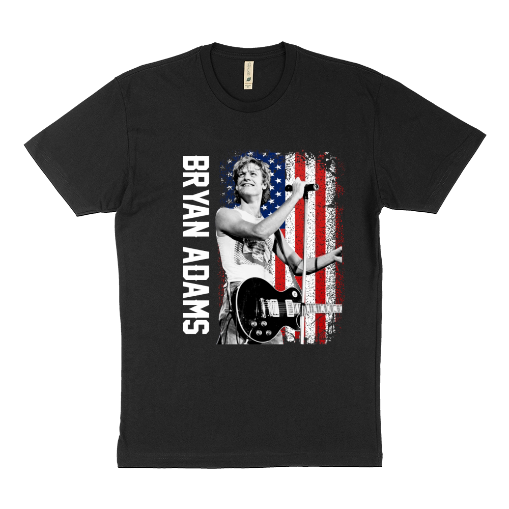 Discover Cool Bryan Adams American Flag Sustainable T-Shirt