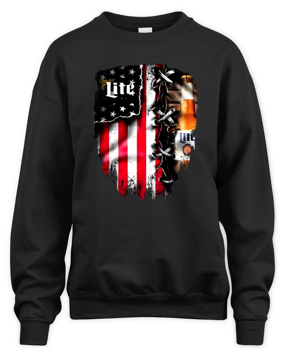 Miller Lite inside American flag shirt Unisex Premium Crewneck Sweatshirt