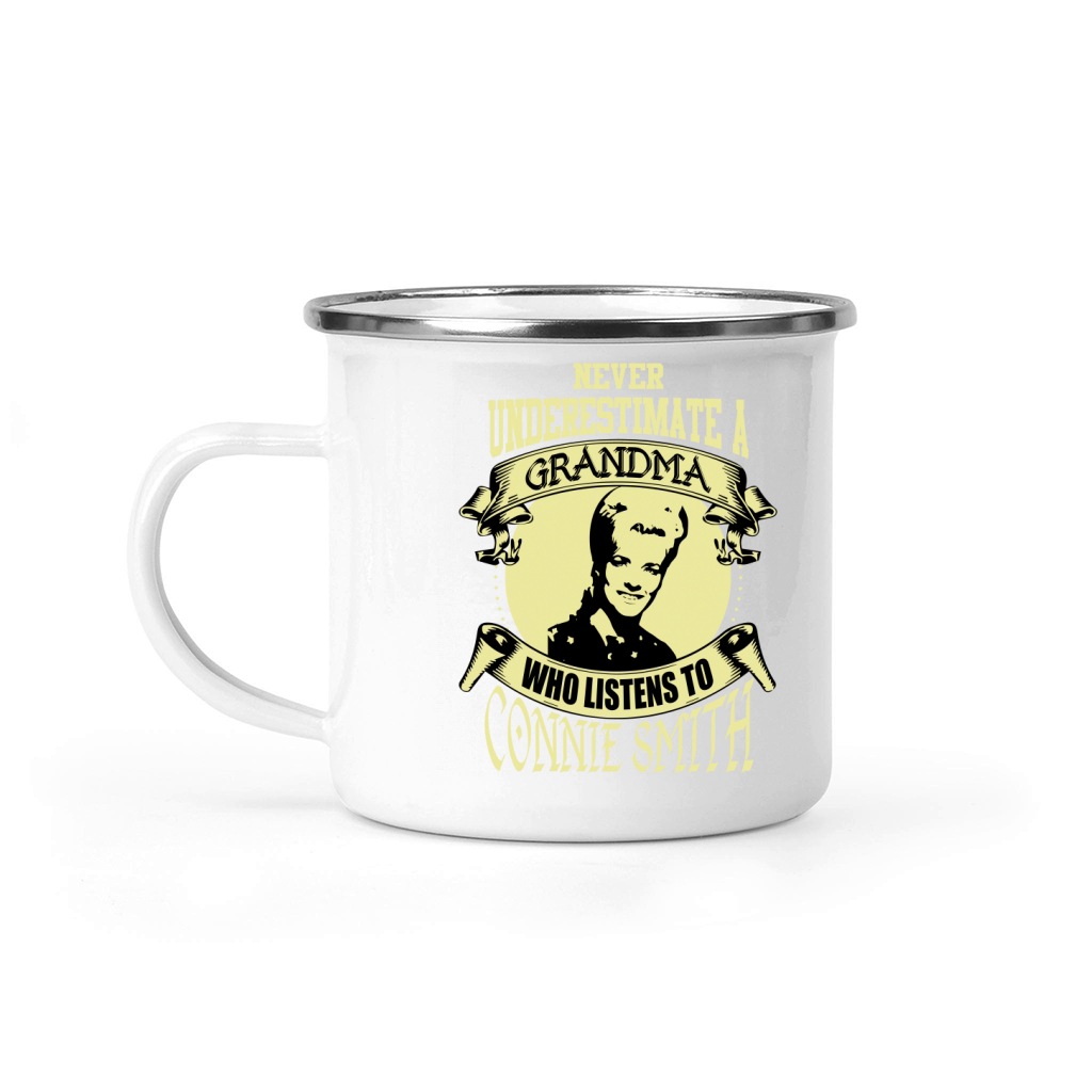 Never Underestimate A Grandma Who Listens To Connie Smith Camping Mug