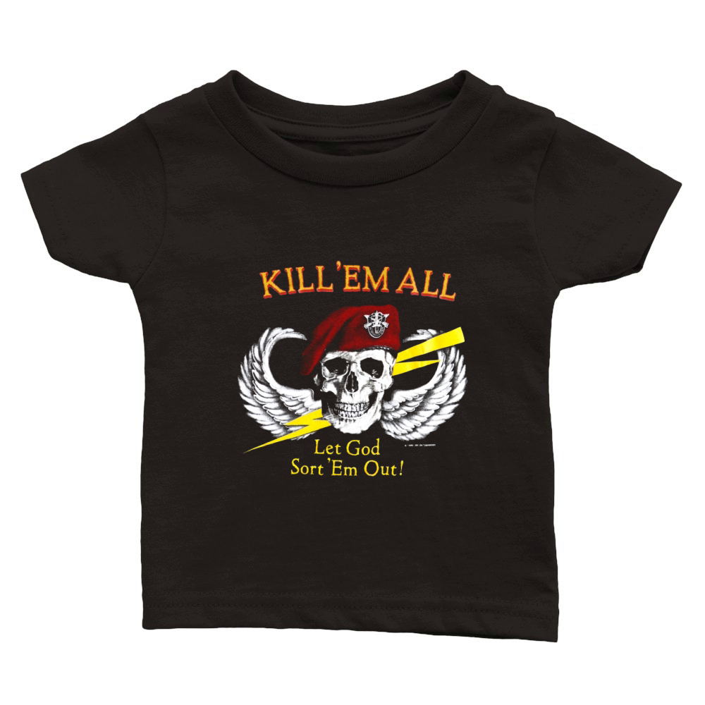 1986 Kill Em All Let God Sort Em Out Classic Baby Crewneck T-shirt