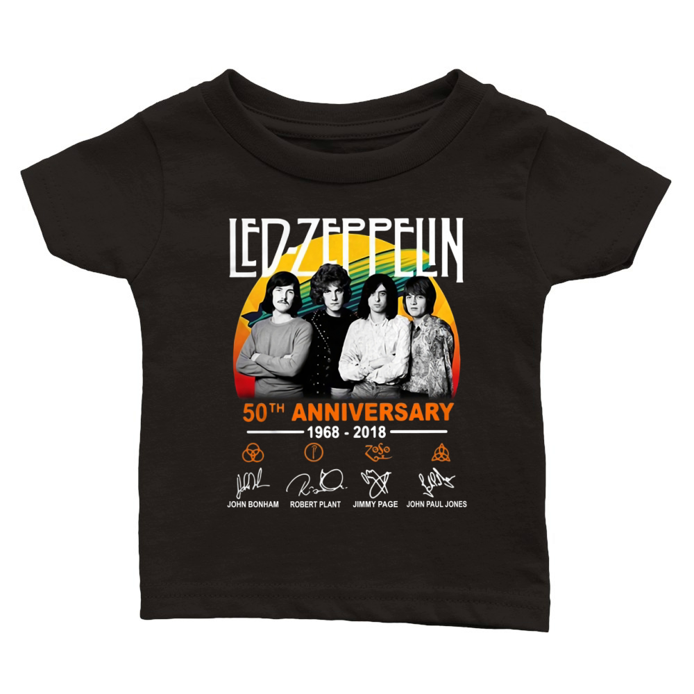 50th Anniversary Led Zeppelin 1968-2018 Signatures shirt Classic Baby Crewneck T-shirt