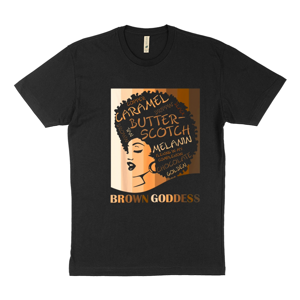 Brown Goddess Melanin Cute Women's Afro Black Is Beautiful Sustainable T-Shirt