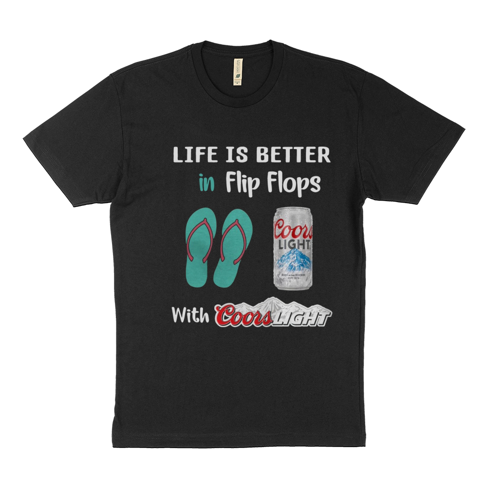 Life is better in Flip flops with Coors Light Sustainable T-Shirt