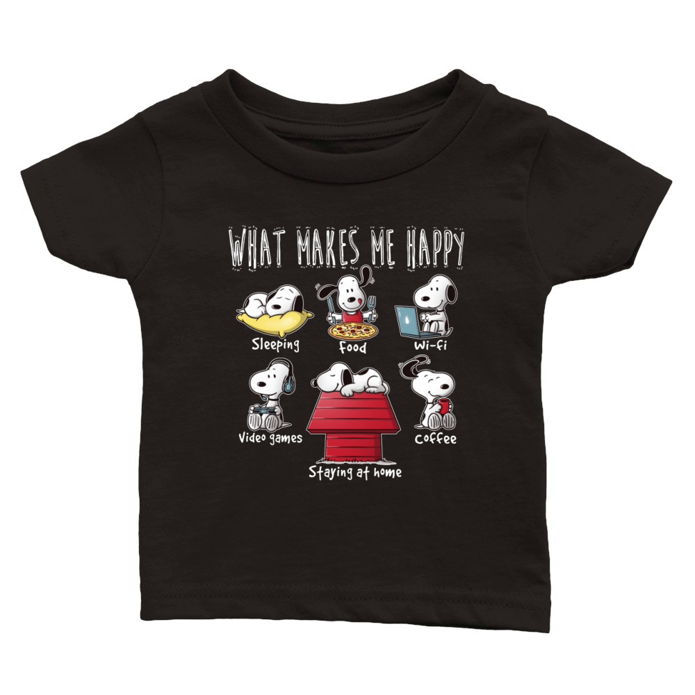 What makes Snoopy happy Classic Baby Crewneck T-shirt