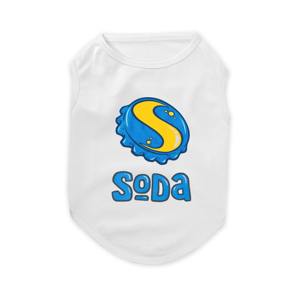 DJ SODA Blue Logo s/s White Pet T-Shirt