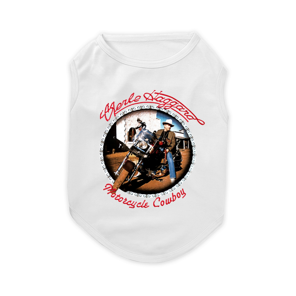 Merle Haggard - Motorcycle Cowboy Pet T-Shirt